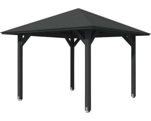 Štvorcový drevený záhradný altánok so špicatou strechou