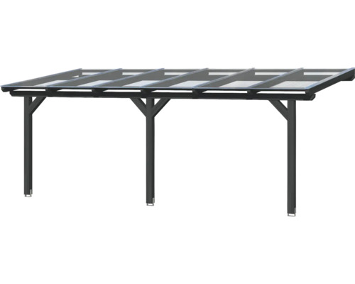 Zastrešenie terasy s oceľovým rámom a priehľadnými panelmi