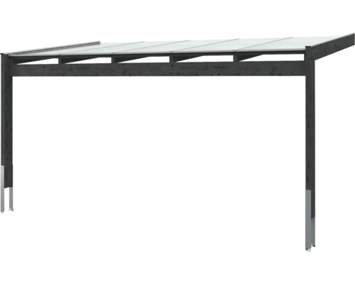 Drevený prístrešok pre auto s priehľadnou strechou