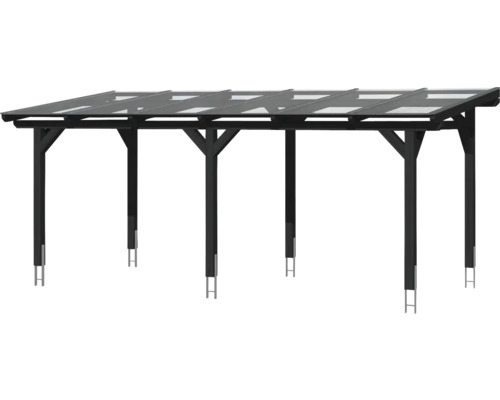 Drevený prístrešok pre auto s priehľadnou strechou