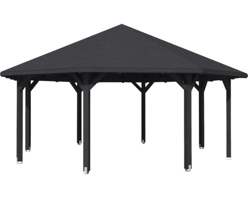 Altánok s osemuholníkovou strechou a drevenými stĺpikmi