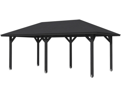 Drevený altánok so strechou