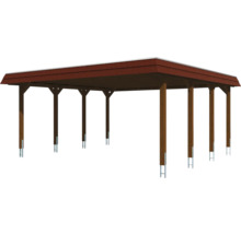 Drevený carport s kovovými držiakmi