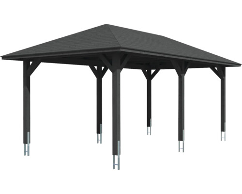 Pavilón s dreveným rámom a strechou