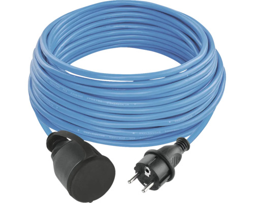 Predlžovací kábel Emos IP44 1x zásuvka 20 m modrý Modrý predlžovací kábel so zástrčkou a spojkou