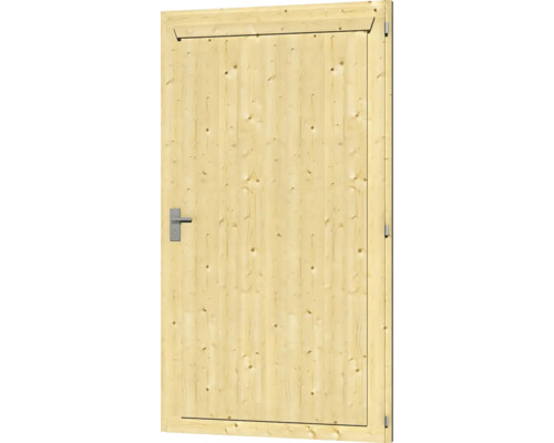 Jednokrídlové dvere SKAN HOLZ vonkajší rozmer rámu 98 x 198 cm prírodný Drevené dvere s kovovou kľučkou