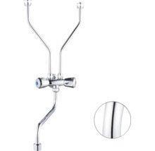 Chrómovaná dvojitá vodovodná batéria pre umývadlo