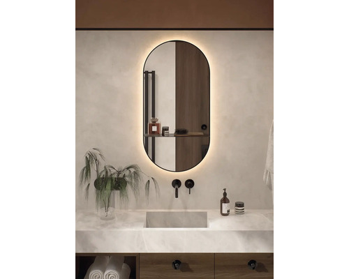 Oválne zrkadlo do kúpeľne s osvetlením v ráme Cordia Oval shelf backlight 100 x 50 cm IP 44 Oválne zrkadlo do kúpeľne s osvetlením v ráme Cordia Oval shelf backlight 100 x 50 cm IP 44
