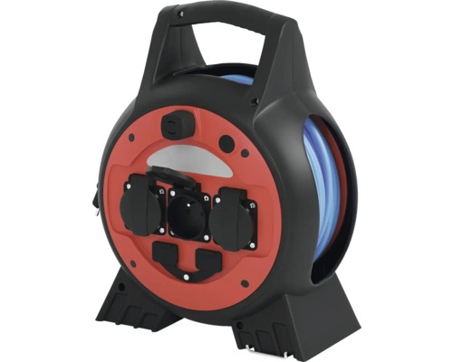 Predlžovací kábel na bubne Emos IP44 AT-N05V3V3-F 3x 230 V 13 A 2x USB-A 20 m Káblový navijak so zásuvkami