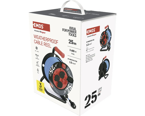 Balenie vodoodolného káblového navijaka EMOS s dĺžkou kábla 25 metrov
