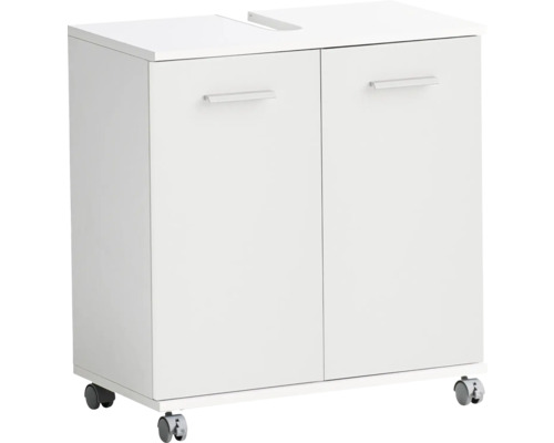 Skrinka pod umývadlo s dvomi dvierkami a kolieskami