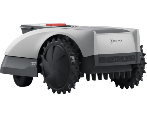 Robotická kosačka s kolesami a ovládacím panelom