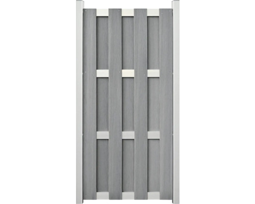 Merano vzpriamené sivá co-ex. Plastový plot s drevenou štruktúrou