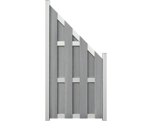 Merano Diagonal šedá co-ex. Sivé drevené plotové prvky s bielymi rámami