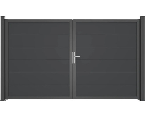 Dvojkrídlová brána z hliníka s kľučkou