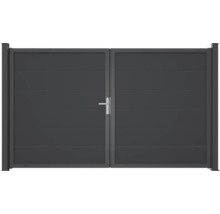 Dvojkrídlová brána z hliníka s rukoväťou