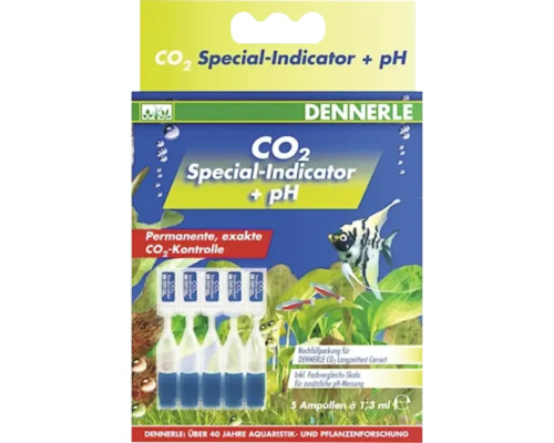 Dennerle CO2 Special Indicator plus pH testovacia náplň s piatimi ampulkami na údržbu akvária