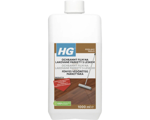 Ochranný film HG s leskom na parketové podlahy 1 l HG Ochranný film na lakované parkety, 1000 ml fľaša