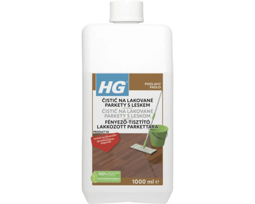Čistiaci prostriedok HG s leskom na parketové podlahy 1 l HG Čistič parkiet na lakované parkety, 1000 ml