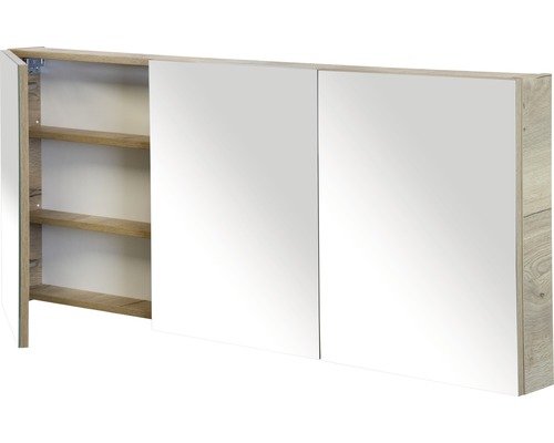 Zrkadlová skrinka s dvomi dvierkami a policami