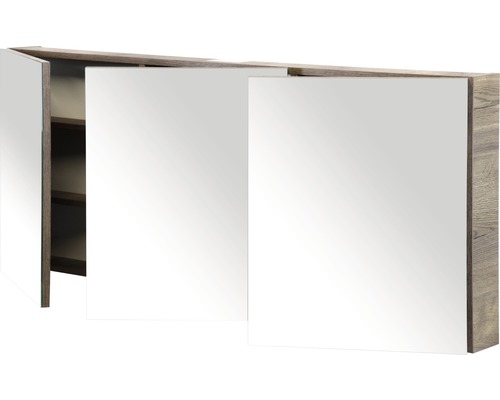 Zrkadlová skrinka s tromi dvierkami a vnútornými priehradkami