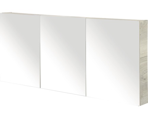 Zrkadlová skrinka Sanox 160 x 13 x 65 cm dub prírodný s 3 dvierkami obojstranne zrkadlové