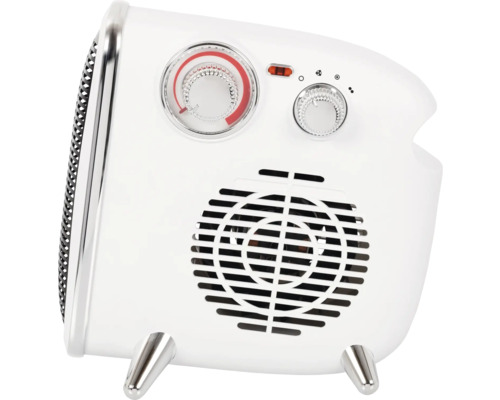 Biely ohrievač s regulátorom teploty a stupňami ventilátora