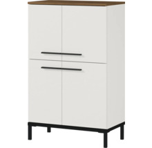 Skriňa so štyrmi dvierkami, drevenou doskou a nožičkami