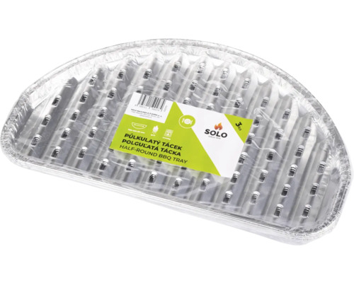 Tácka BBQ polguľatá SOLO 326 x 192 x 20 mm 3 ks