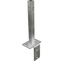 Kovový držiak stĺpika so štvorcovým profilom a upevňovacou doskou