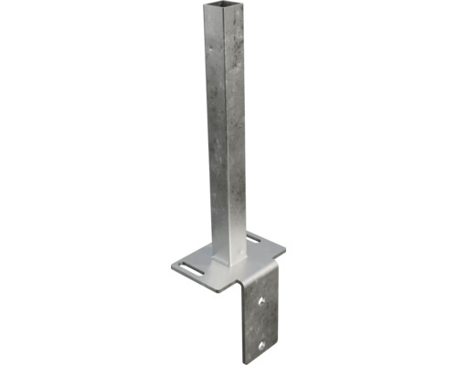 Kovový držiak stĺpika so štvorcovým profilom a upevňovacou doskou