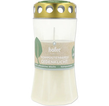 Pamätná sviečka na vonkajšie použitie s kompostovateľným voskom