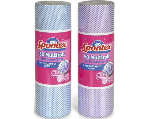 Dve rolky utierok Spontex Multiroll, 50 kusov, univerzálne