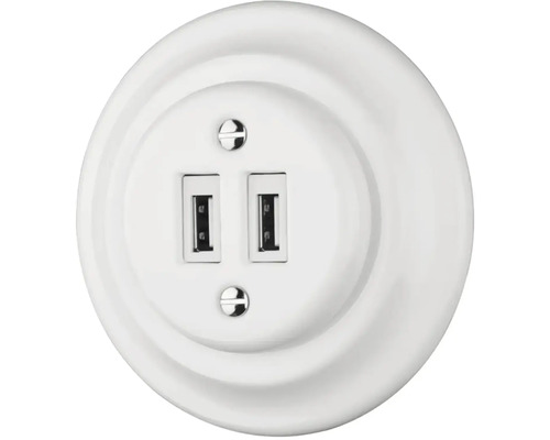 Nástenná zásuvka s dvoma USB portami