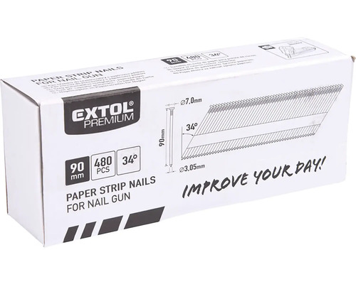 Klinec nastreľovací EXTOL 90 mm Ø 3,05 mm, 480 ks, 8862605