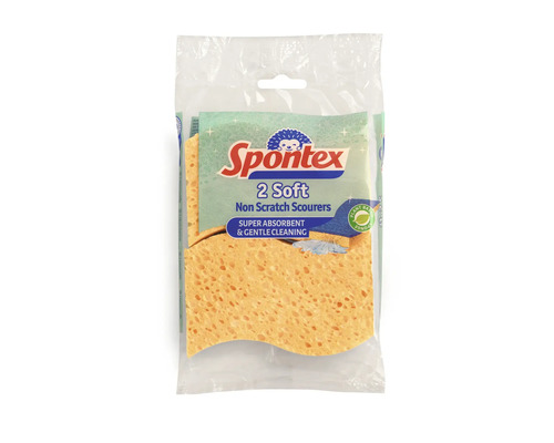 Spontex 2 Soft, nepoškriabavé umývacie hubky, balenie po dvoch
