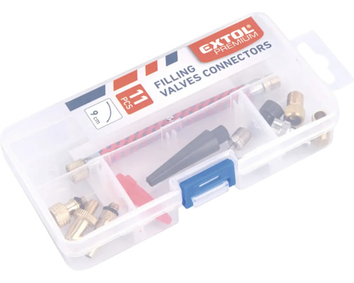 Extol Premium Súprava plniacich ventilových konektorov, 11 kusov v plastovom boxe