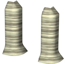 Dva béžové dekoratívne stĺpy s vodorovnými pruhmi