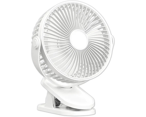 Biely ventilátor so svorkou