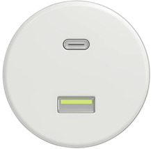 Guľatý horný diel USB nabíjačky s portami USB-A a USB-C