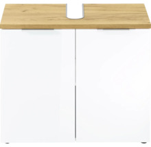 Skrinka pod umývadlo s dvomi dvierkami a drevenou pracovnou doskou