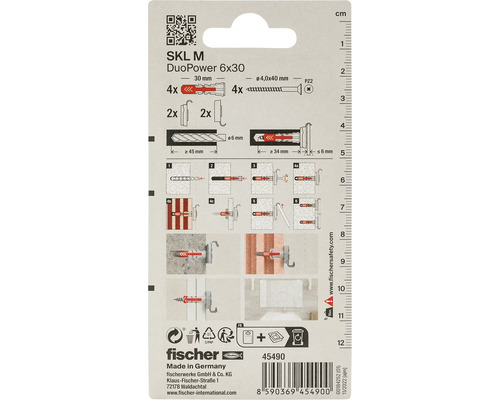 Hmoždinka Fischer DuoPower 6x30 so skrutkami