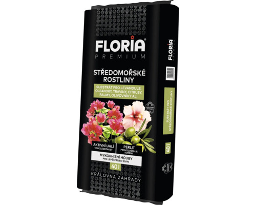 Substrát na stredomorské rastliny FLORIA Premium 40 l Floria Premium substrát pre stredomorské rastliny, vrece
