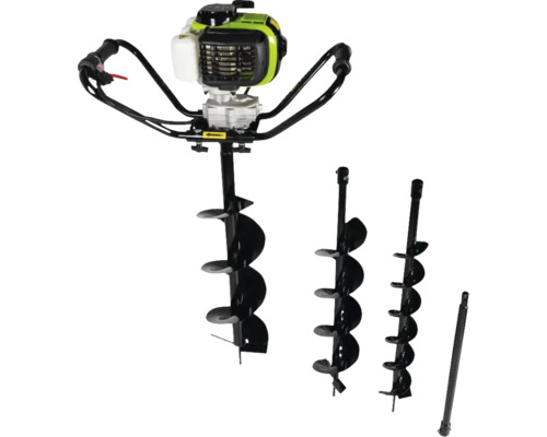 Zemný vrták s rôznymi vrtacími nadstavcami