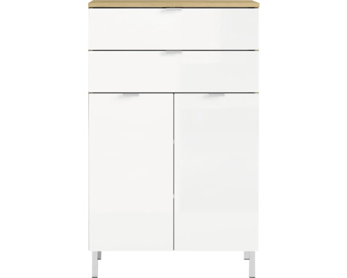 Stredná skrinka Germania GW-MAURESA biela 60 x 97 x 34 cm 8531-552 Skrinka na topánky s dvomi zásuvkami, dvomi dvierkami a nožičkami