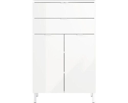 Stredná skrinka Germania GW-MAURESA biela 60 x 97 x 34 cm 8531-84 Biela kúpeľňová skrinka s dvoma zásuvkami a dvoma dvierkami