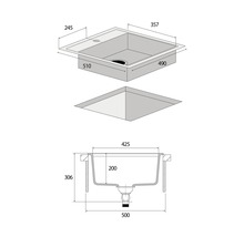 Granitový drez CONCEPT Cubis 51x49 cm béžový DG00C50BE