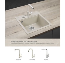 Granitový drez CONCEPT Cubis 51x49 cm béžový DG00C50BE