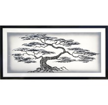 Rámovaný nástenný obraz stromu s abstrakciou