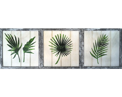 Dekoratívny nástenný obraz s rastlinnými motívmi v drevenom ráme